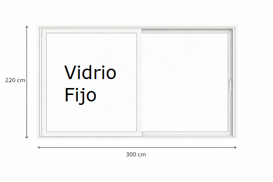 Imagen de Corredera Elevable Cortizo E-170 Blanca 300x220 cm con Climalit Planitherm 4S y Herraje G-U (APERTURA POR LA DERECHA)