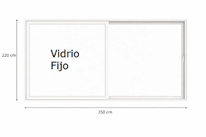 Imagen de Corredera Elevable Cortizo E-170 Blanca 350x220 cm con Climalit Planitherm 4S y Herraje G-U (APERTURA POR LA DERECHA)