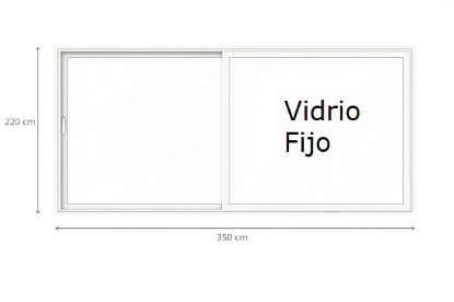 Imagen de Corredera Elevable Cortizo E-170 Blanca 350x220 cm con Climalit Planitherm 4S y Herraje G-U (APERTURA POR LA IZQUIERDA)